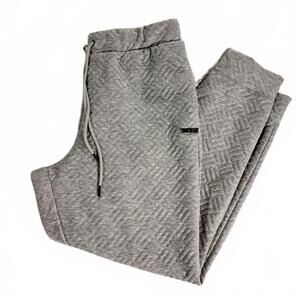 Nine West Women’s Active Quilted Joggers, Drawstring, Athleisure, Gray, Large